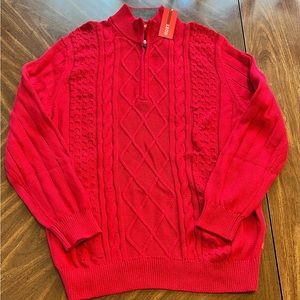 Izod Jester Red 1/4 zip up sweater size L